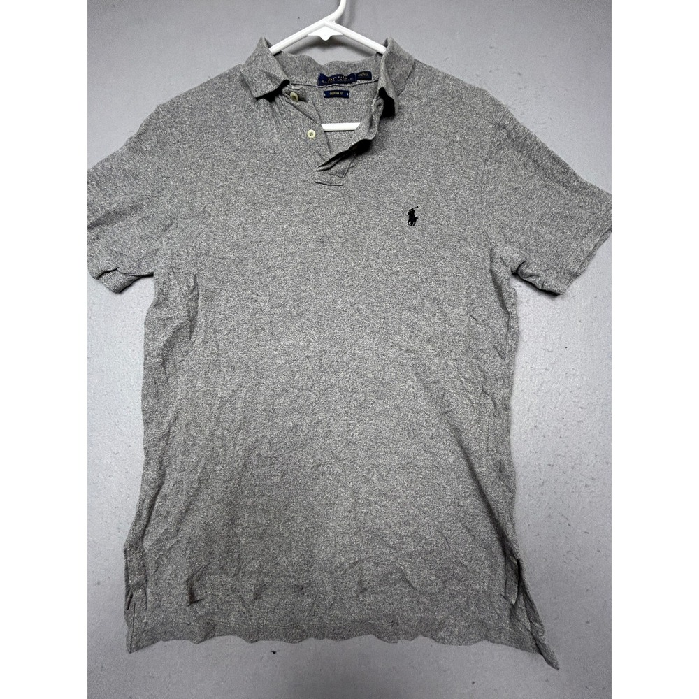 Polo Ralph Lauren Polo Shirt Cotton Pique Gray Medium Mens